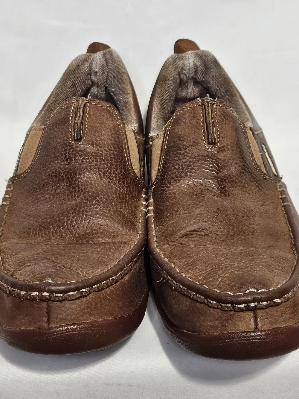 Georgia Boot Mens 11 G050 Cedar Falls Moc Toe Slipper Shoe Brown Leather Slip On